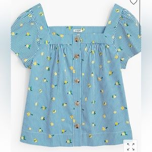 J. CREW Lemon Striped Button Down Blouse